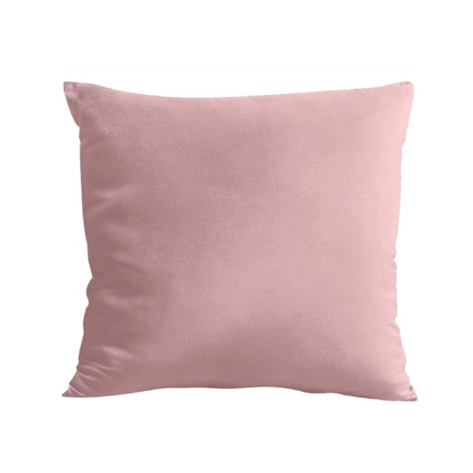 A dusky pink square-shaped throw pillow
