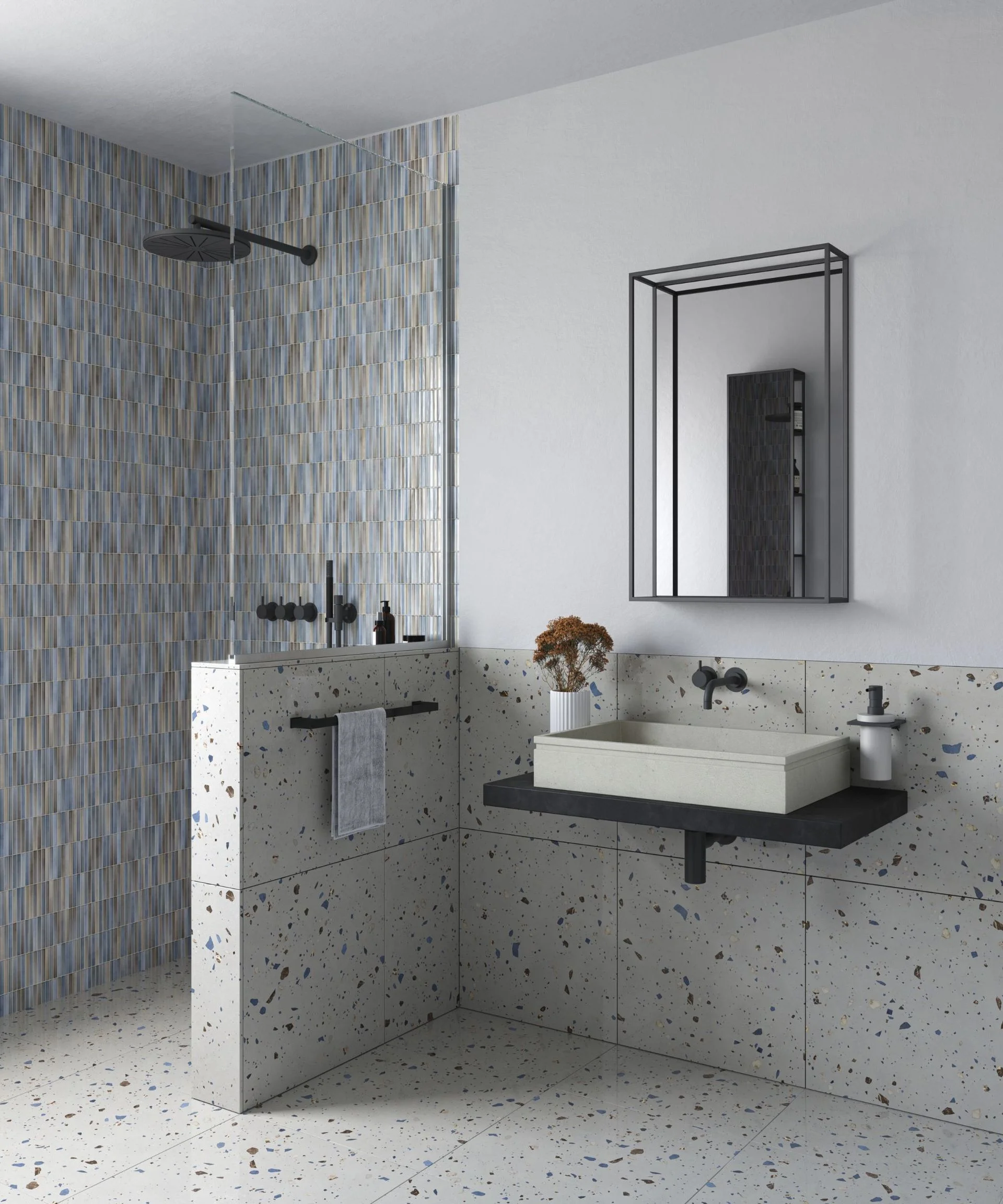 modern terrazzo bathroom