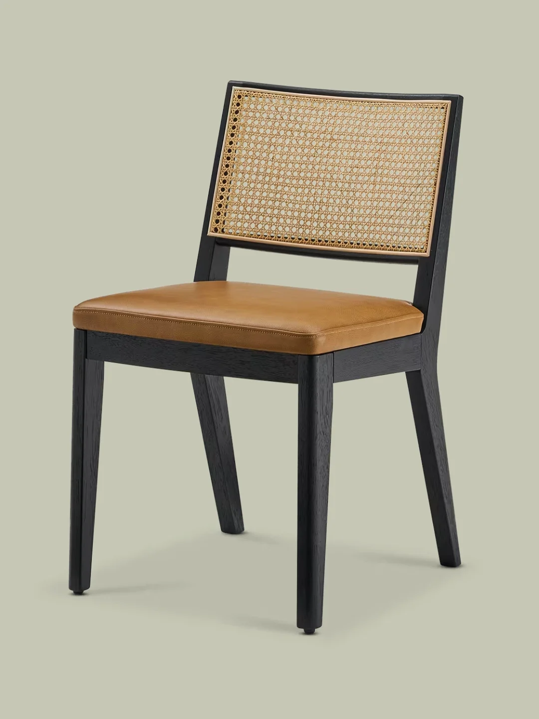 Castlery, Sloane Cane and Leather Chair