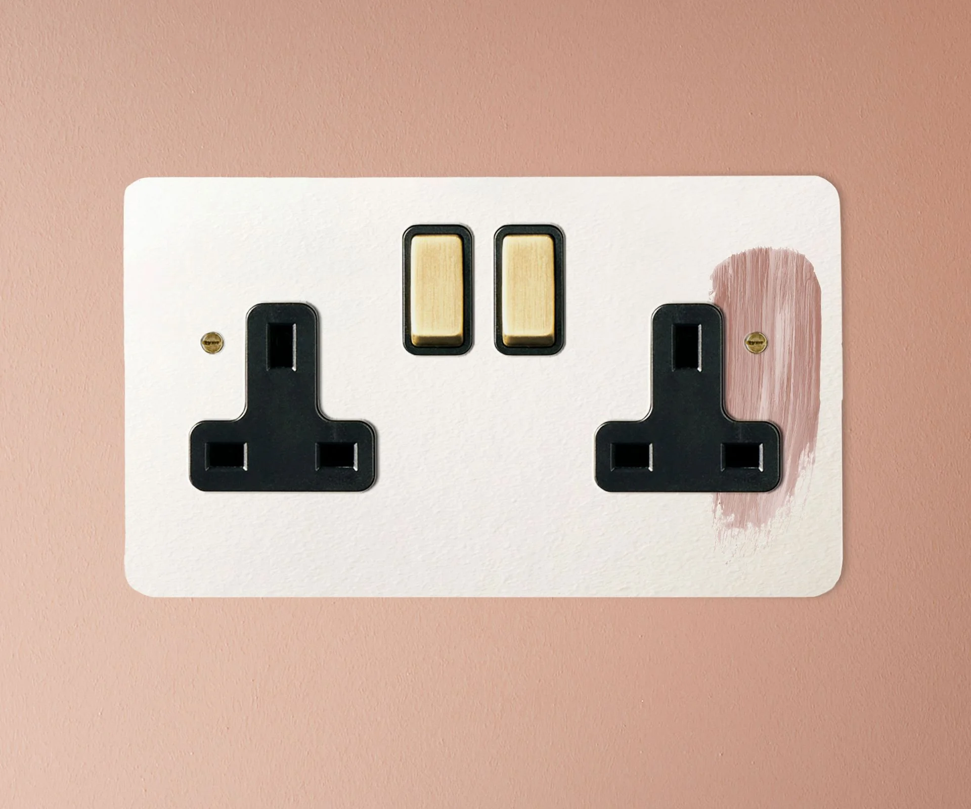 double electrical paintable socket
