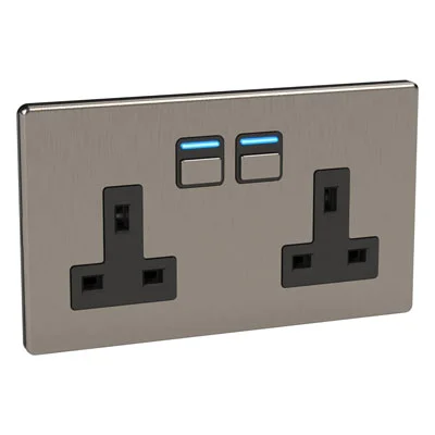 brushed chrome smart socket