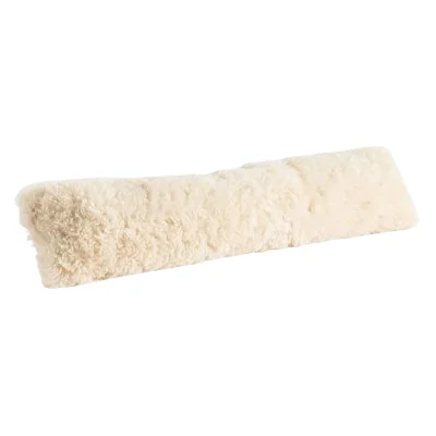 white shearling draught excluder