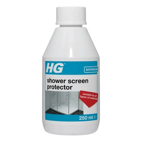 Hg Shower Screen Protector, Limescale Remover & Bath Screen Protector, Shower Screen Cleaner & Glass Cleaner, Protective Bathroom Cleaner for Walls, Tiles, Taps & Surfaces for Easy Cleaning - 250ml