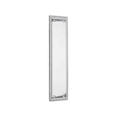 Spira Brass Georgian Finger Plate Square 300mm Polished Chrome