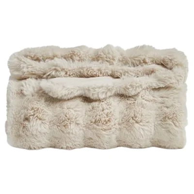 faux fur cream throw