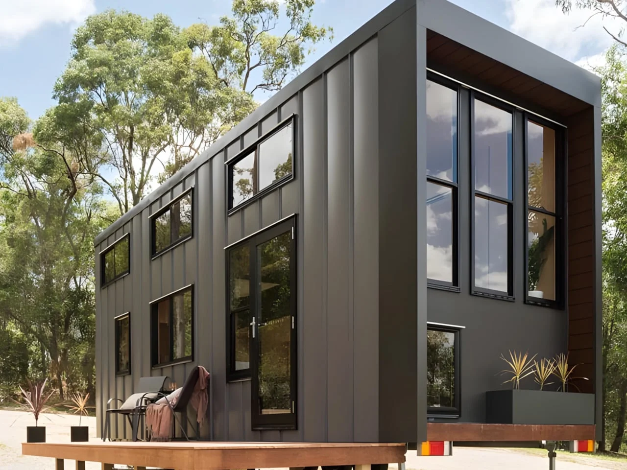 This 28-Foot Tiny Home Fits a Living Room Into Its Staircase