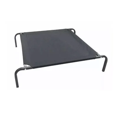 grey raised dog bed