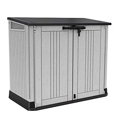 Keter Store It Out Nova Outdoor Garden Furniture Storage Shed Light Grey With Dark Grey Lid | Fade Free | All Weather Resistant | Safe and Secure | Zero Maintenance | 5 Year Warranty