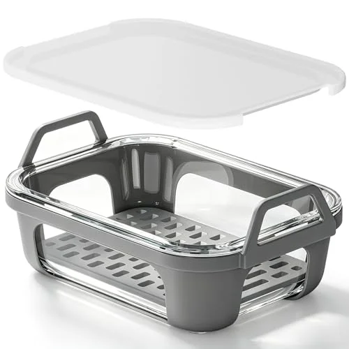Snuggery Small Air Fryer Glass Baking Dish With Lid for 8–10qt Air Fryer