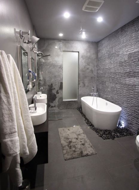 grey tile bathroom shower ideas
