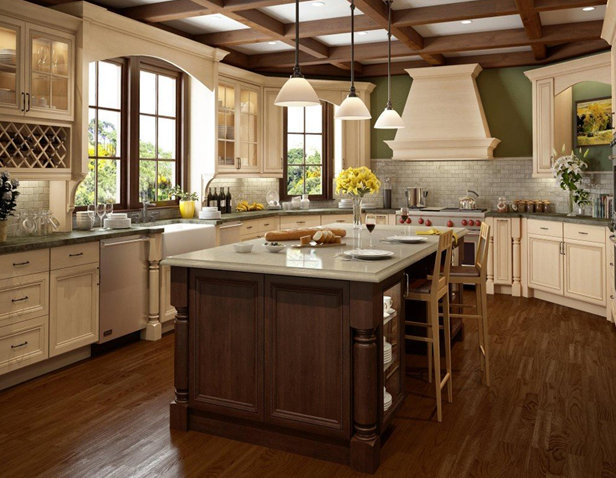 Cabinets with Chocolate Glaze