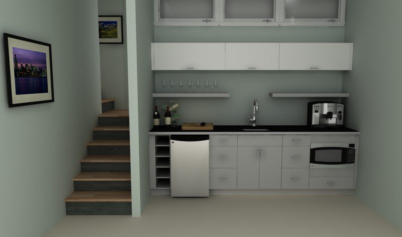 Contemporary Basement Kitchen