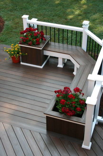 deck planter box ideas A bench in Between