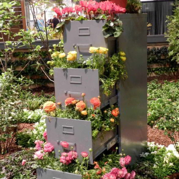 File Cabinet Planter Ideas