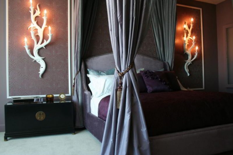 Elegant Gothic Bedroom with Bed Canopy