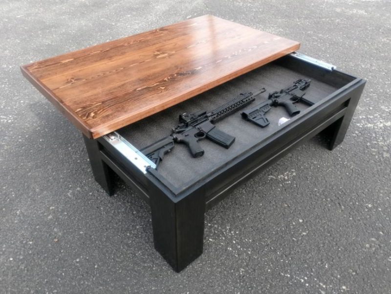 coffee table with sliding top