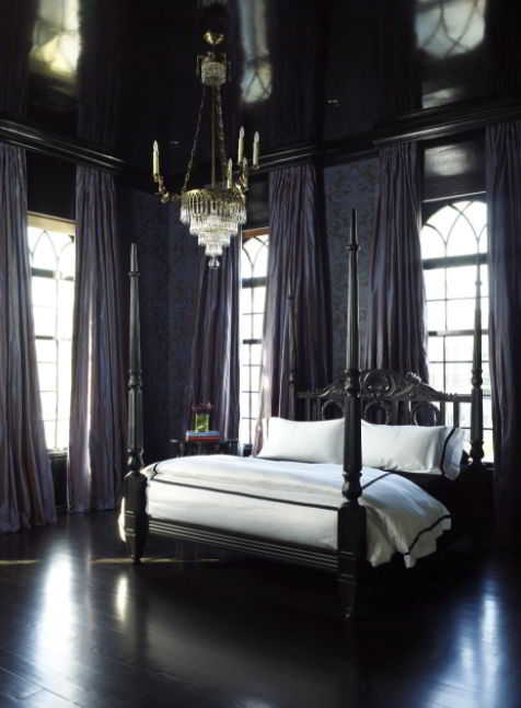 Middle-Age Gothic Bedroom with Four-Poster Bed