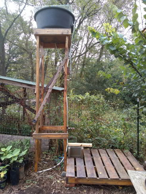 Outdoor Shower with Repurposed Materials