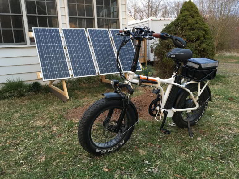 Solar-Powered Electric Bicycle Charger