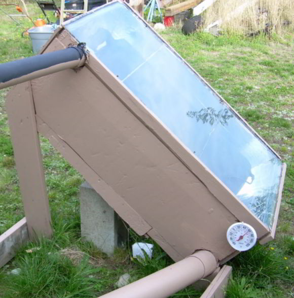 Secure the glass to the plywood box’s