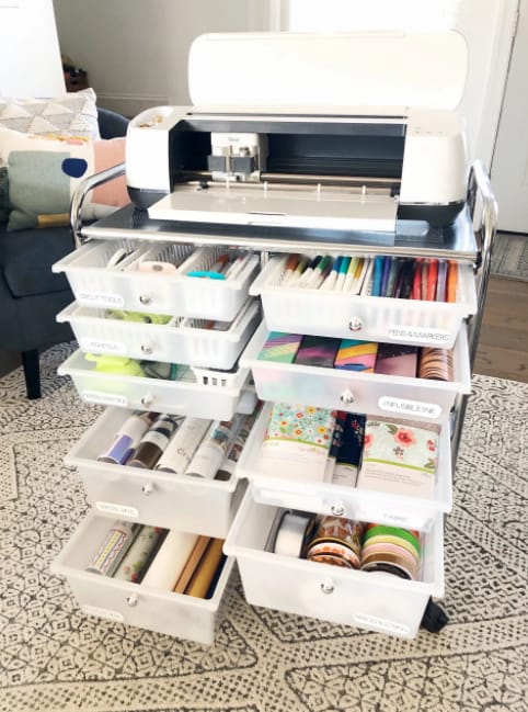 Portable rack cricut storage