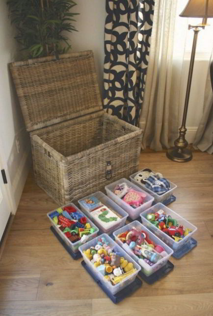 Wicker Trunk Toy Storage