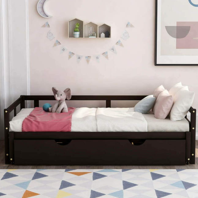 daybed is on the floor