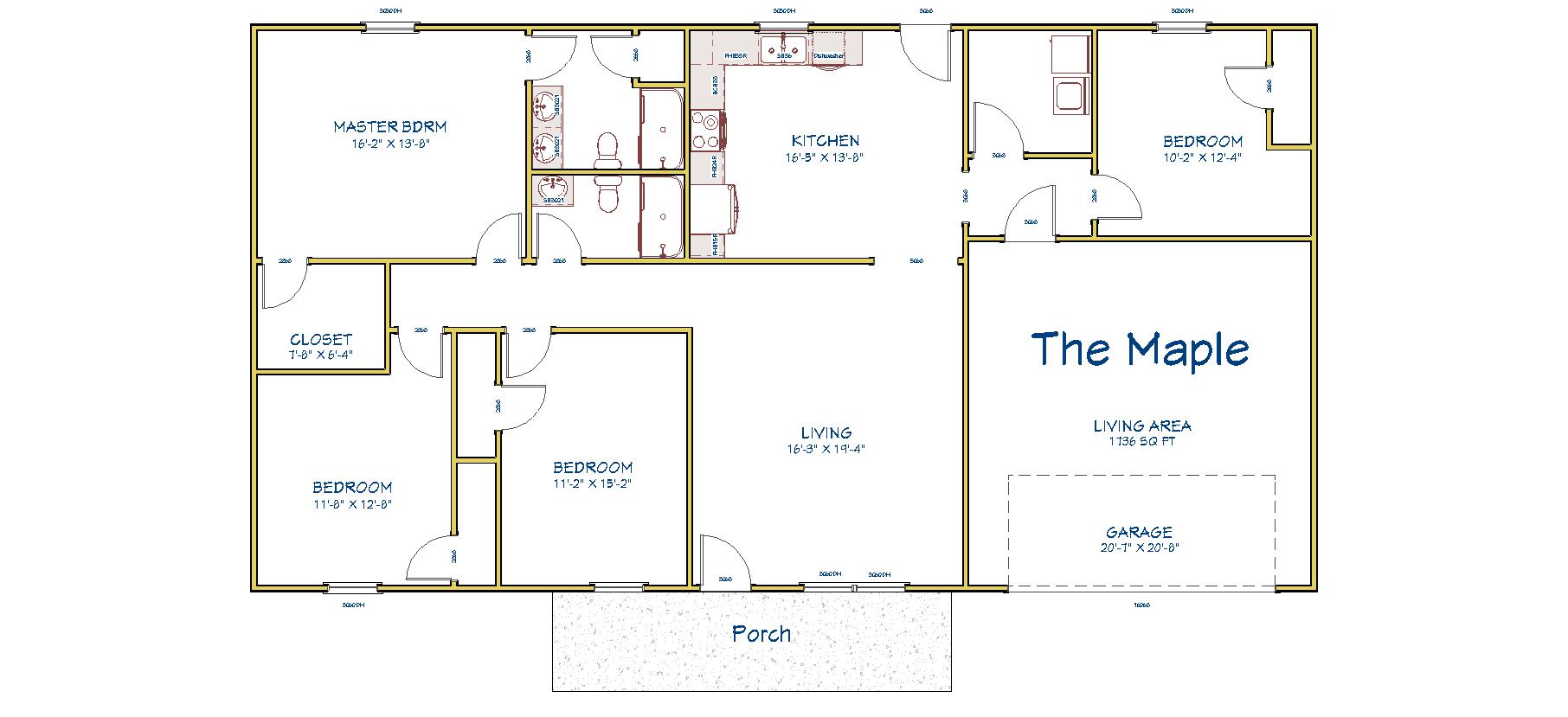 A 40x60 Barndominium Floor Plan With Garage GRIP ELEMENTS