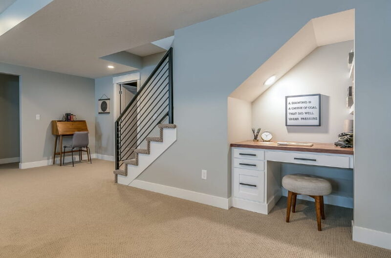 finished basement office ideas
