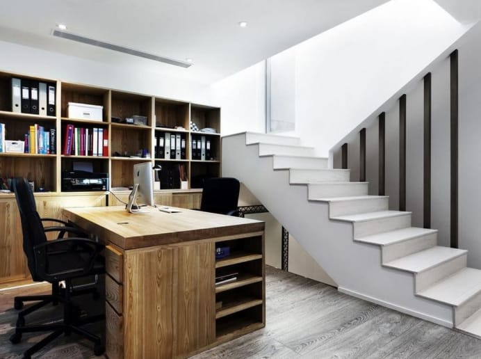 unfinished basement office ideas