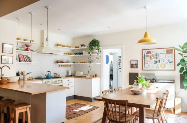 Hanging Artwork at kitchen