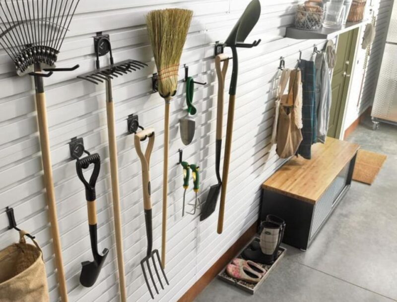 Hanging items on the garage walls