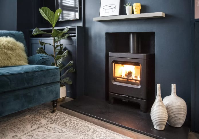 A Minimalist Wood-burning Fireplace