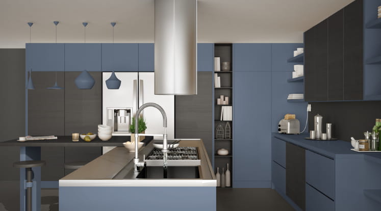 benefits of dark blue cabinets