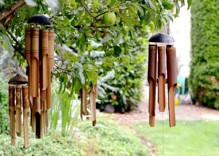 Install Wooden Wind Chimes