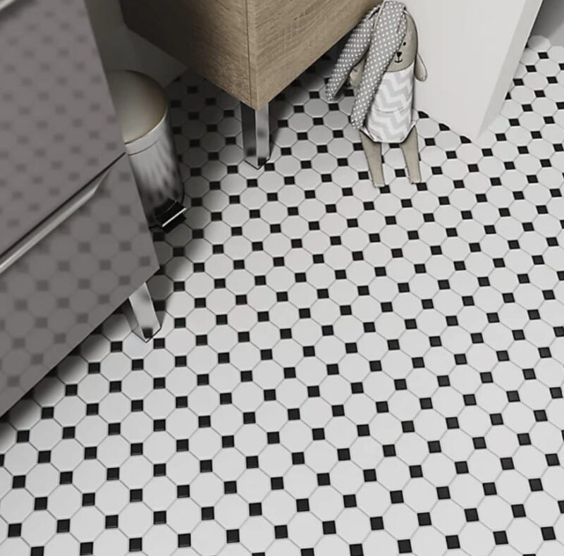 shower floor tile Black And White
