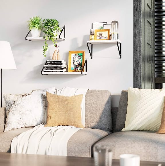 shelves add beauty and life to the living room