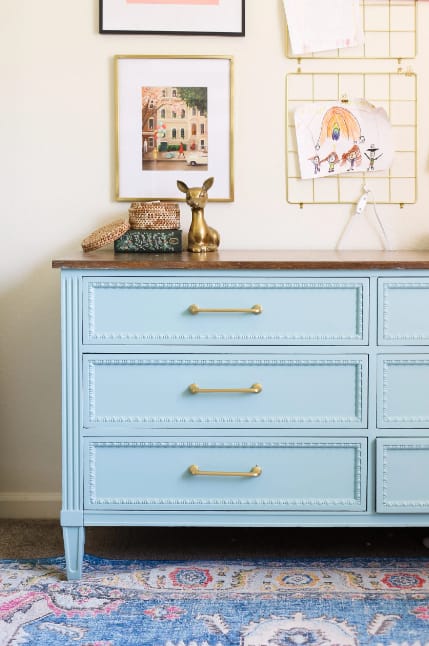 dressers list with sky blue