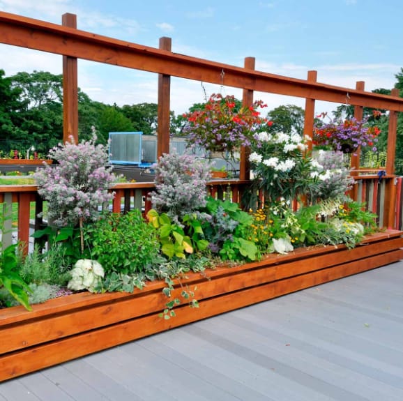 Natural Wooden Flower Bed