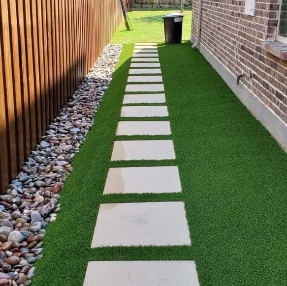 Stone and grass walkway