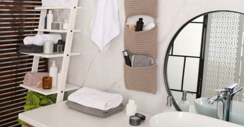 Ladder Shelves for Bathroom Towel Storage