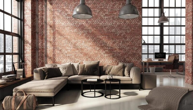 Industrial Living Room in Various Neutral Colors