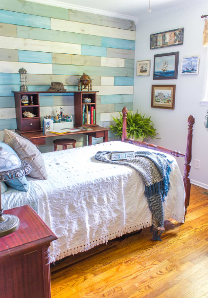 Unique Bedroom Coastal-Colored Wall