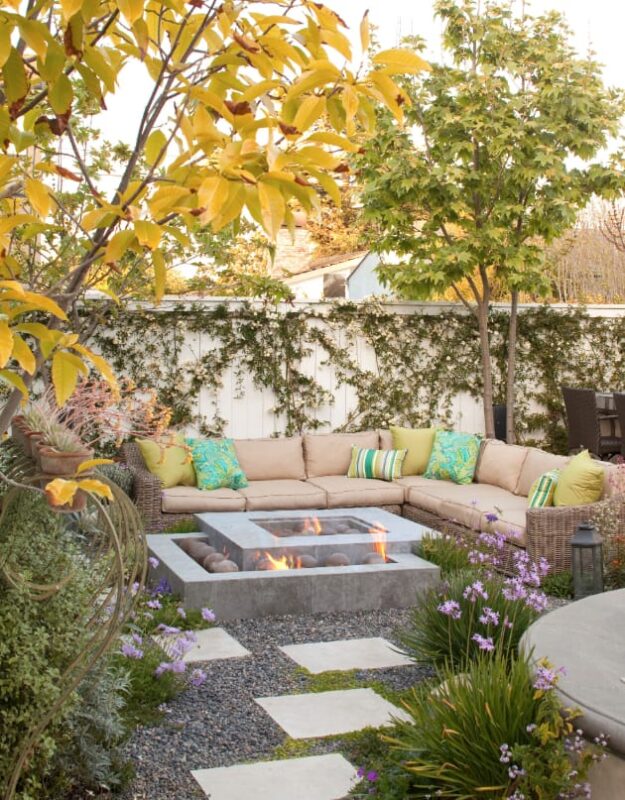 Oversized Concrete Pavers with Firepit