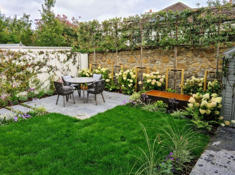 Permanent Garden Screening with Stone Wall