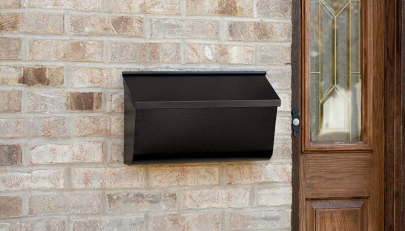 Black Wall Mount Mailbox with Upper Opening