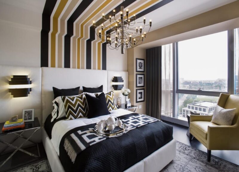 Black, White, and Gold Stripes