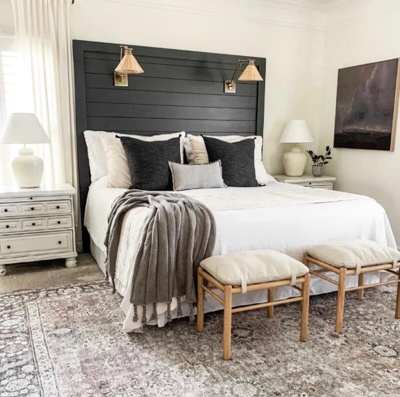 Lighted Shiplap Headboard