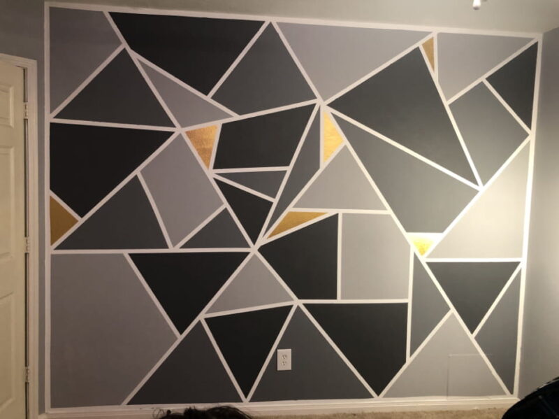 Monochromatic Wall Paint with Gold Accent