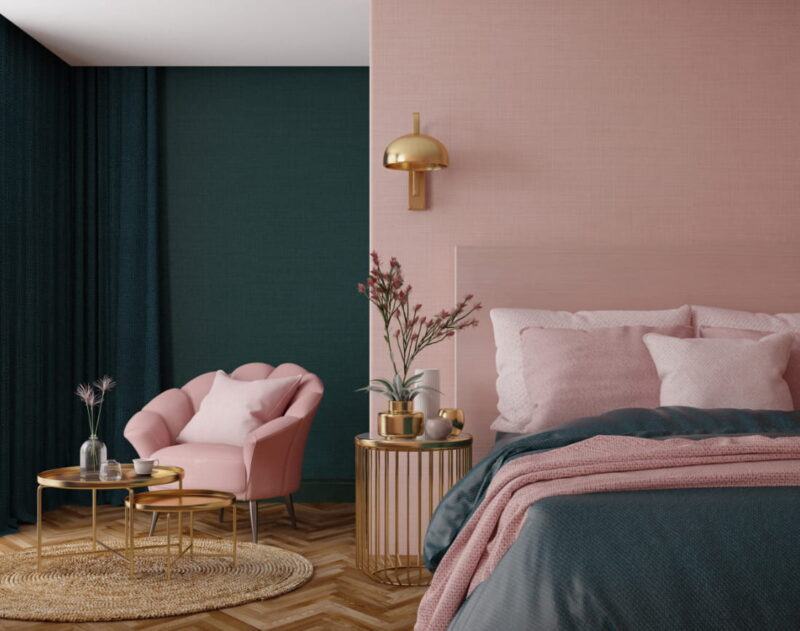 Soft Art Deco with Pink and Slate Grey